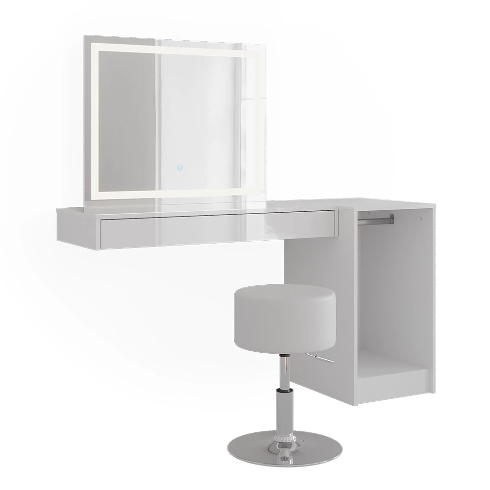 Vanity table in White on white background