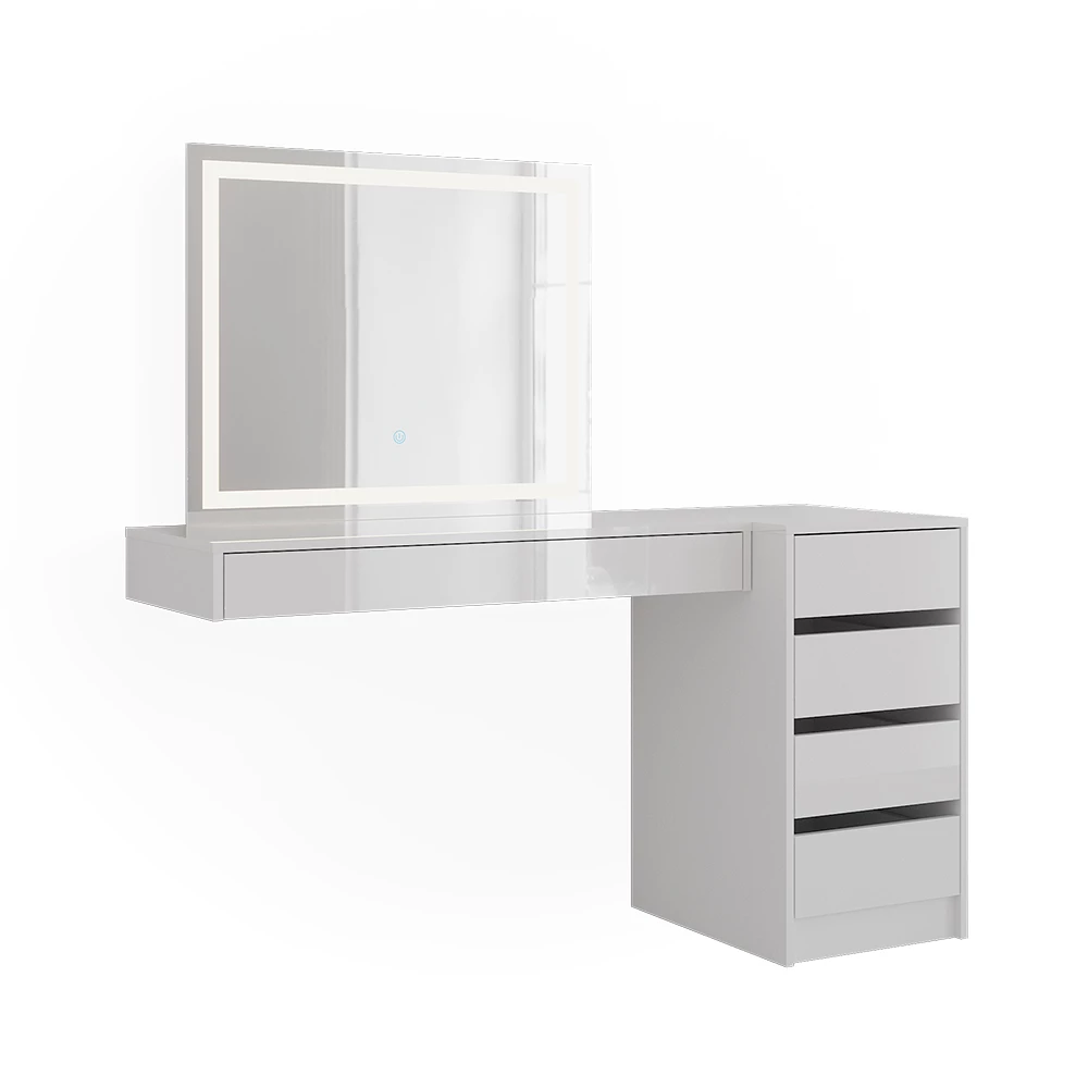 Coiffeuse en Blanc sur fond blanc