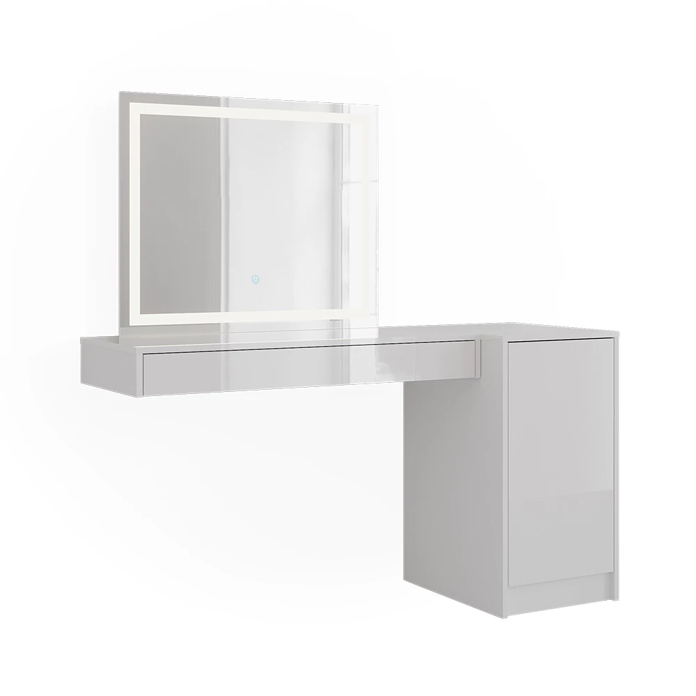 Coiffeuse en Blanc sur fond blanc