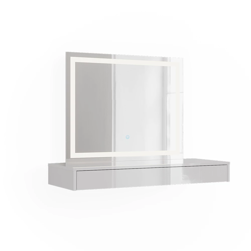 Schminktisch in Weiß auf weißem Hintergrund