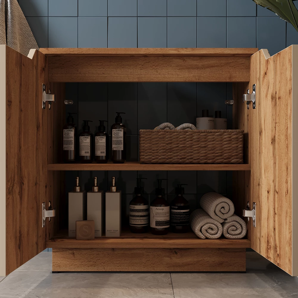 Close-up of Wastafelonderkast in Kasjmier, showing texture/details