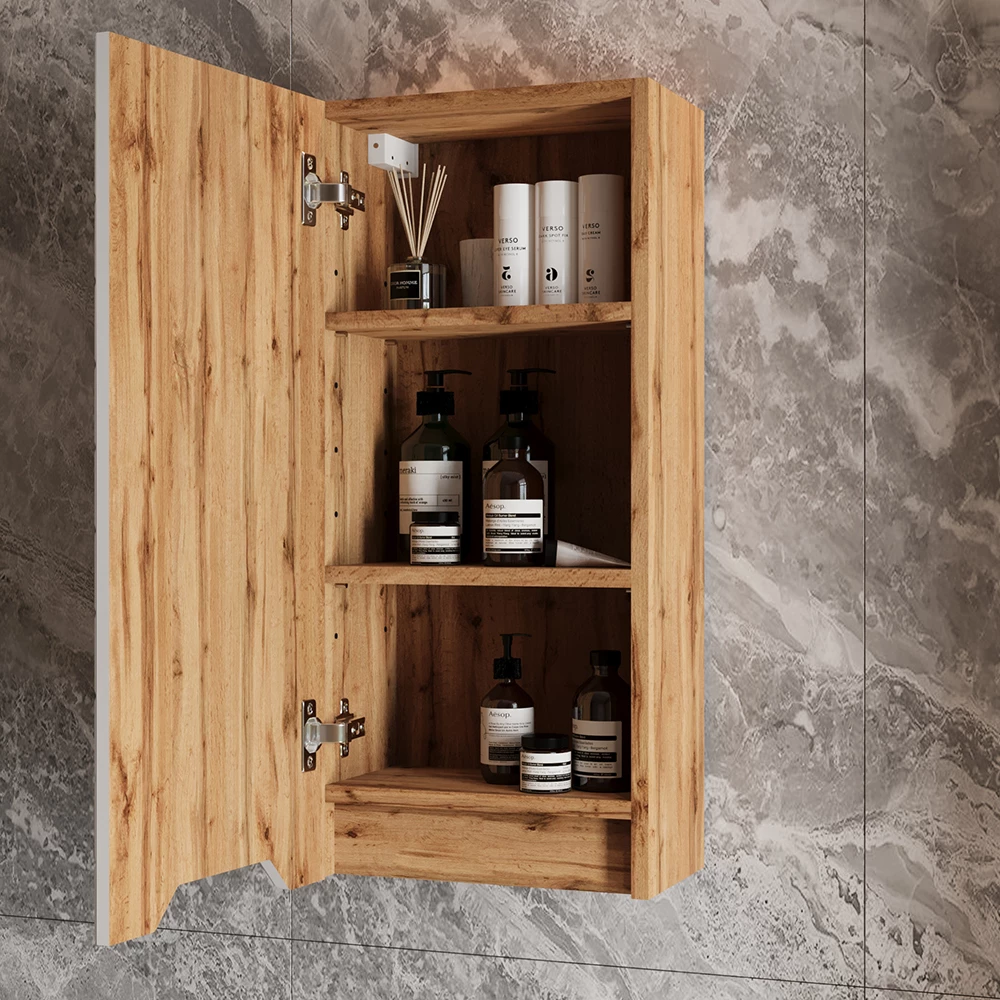 Close-up of Badkamerkast in Wit, showing texture/details