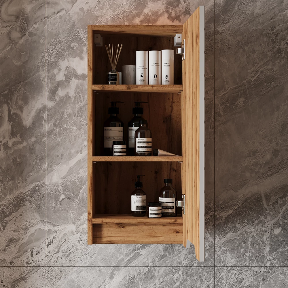 Close-up of Badkamerkast in Wit, showing design and surface details