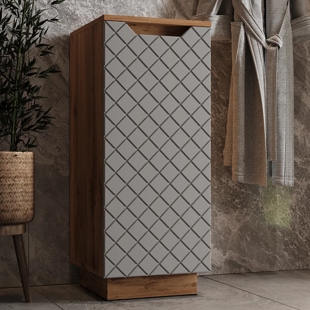 mobiletto bagno in Grigio shown in ambient setting with decoration