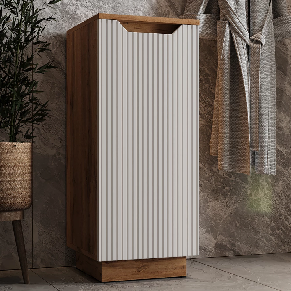 Halfhoge kast in Wit shown in ambient setting with decoration
