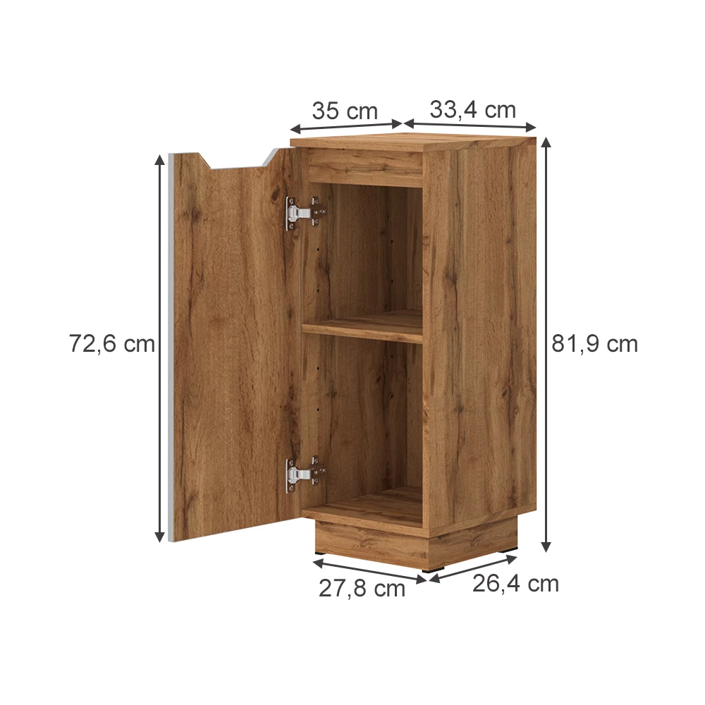 Halfhoge kast in Grijs on white background