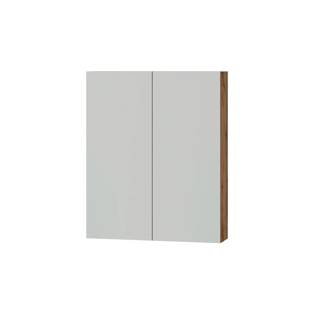 Badspiegelschrank in Eiche auf weißem Hintergrund