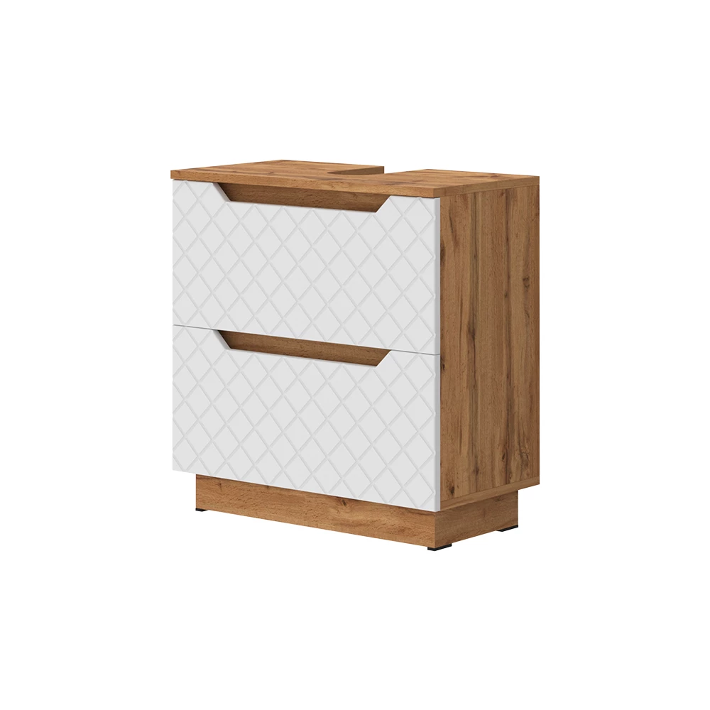 Meuble sous vasque simple en Blanc sur fond blanc