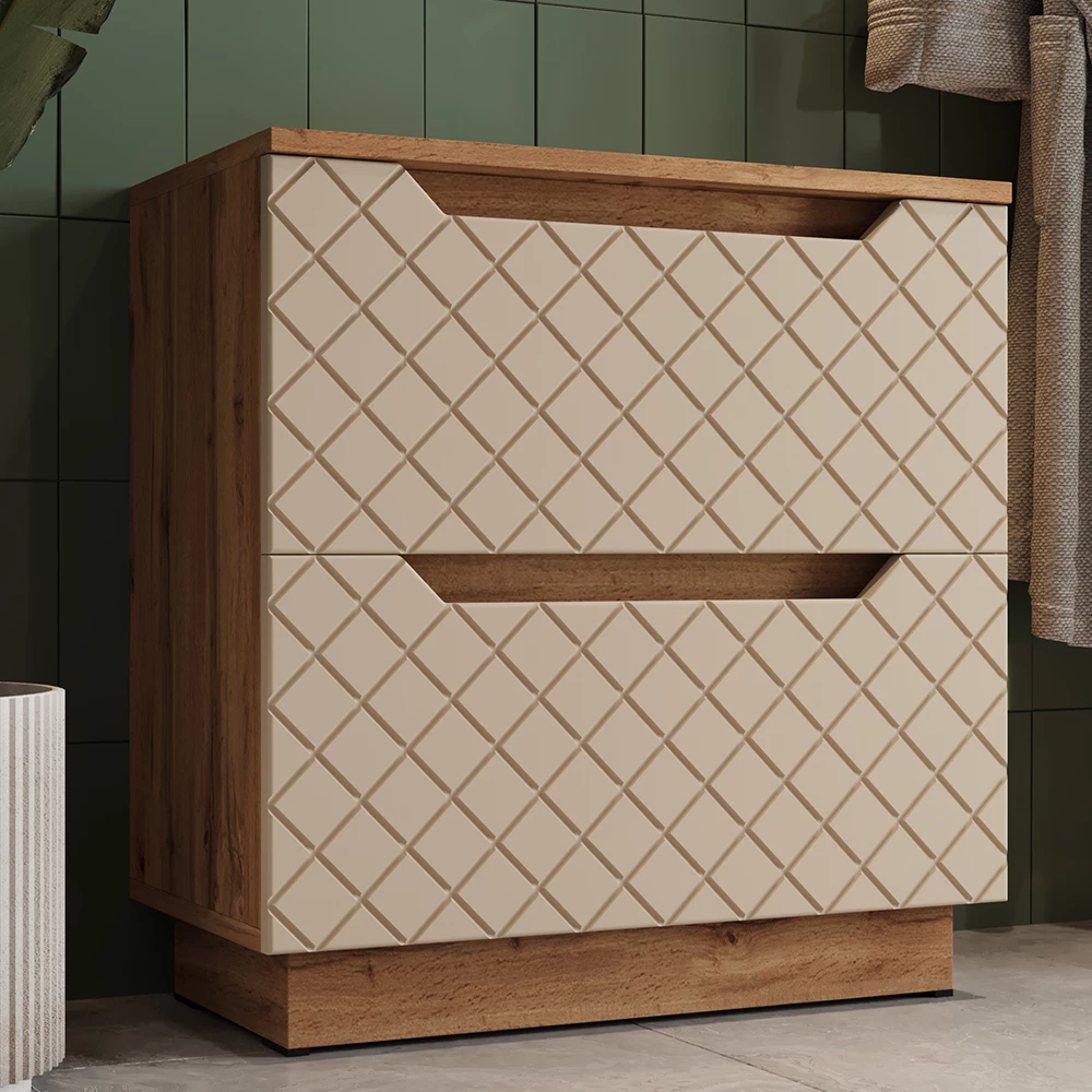 Mobile sottolavabo per bagno in Cachemire shown in ambient setting with decoration