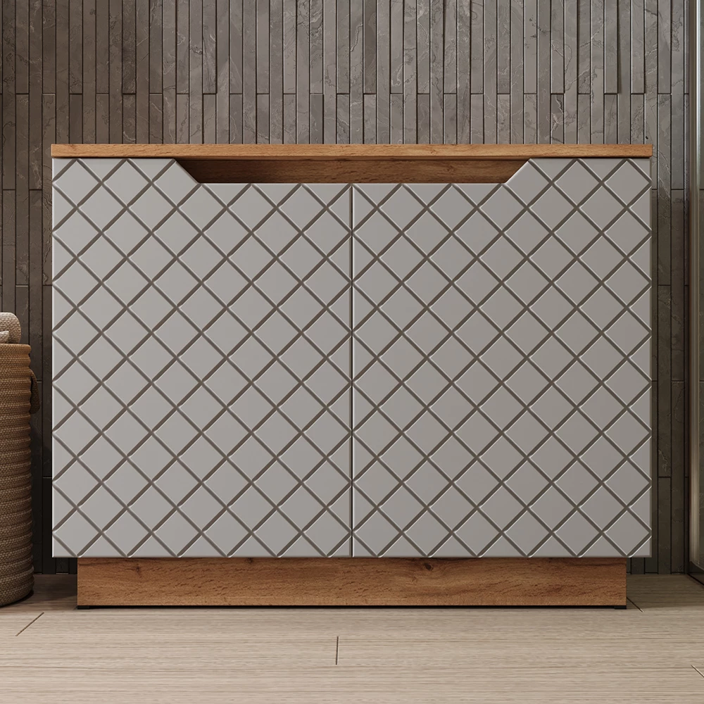 Mobile sottolavabo per bagno in Grigio shown in ambient setting with decoration