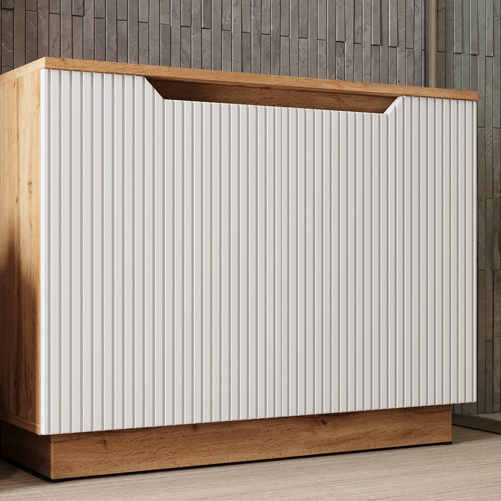 Meuble vasque simple en Blanc, présenté dans un décor ambiant avec décoration