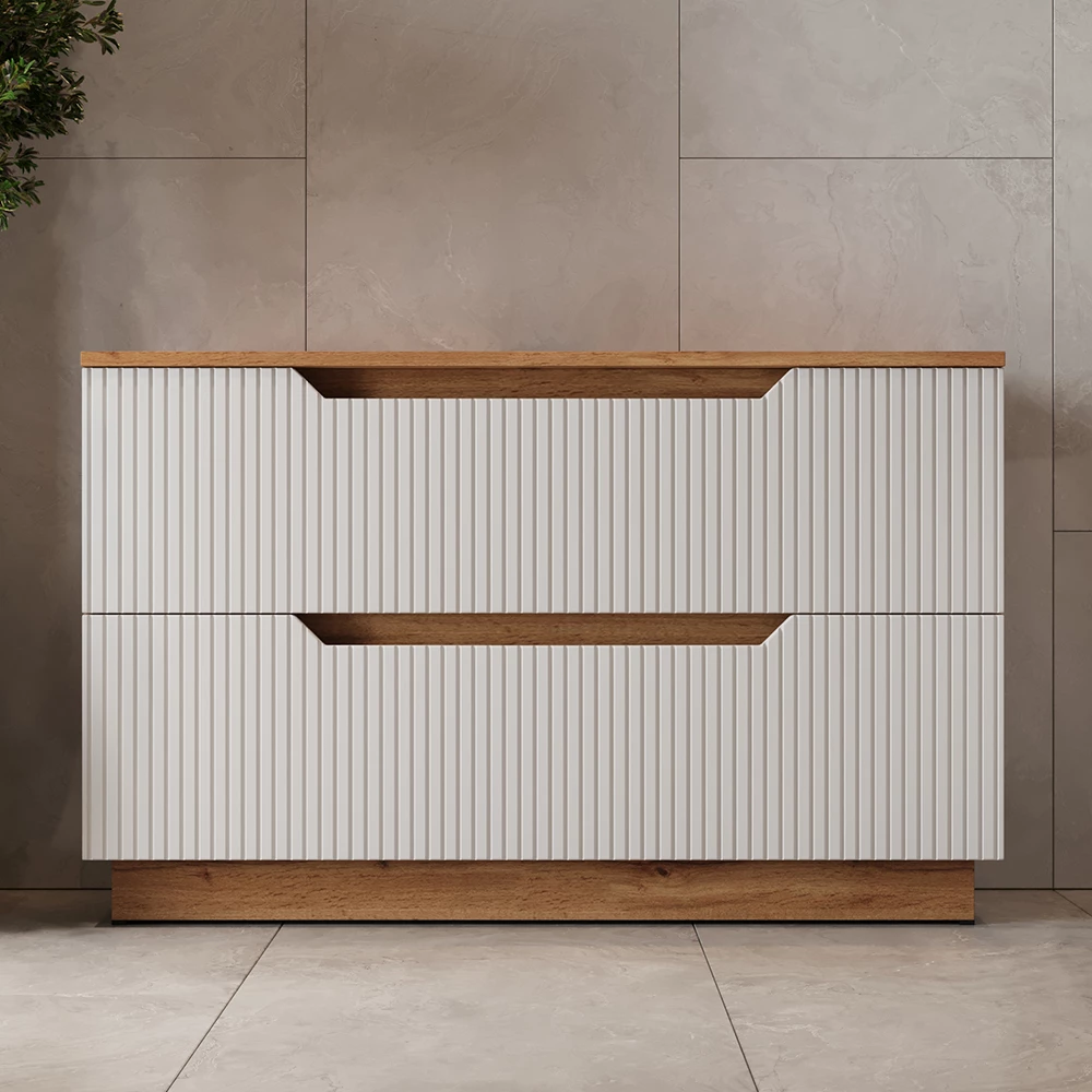 Wastafelonderkast in Wit shown in ambient setting with decoration