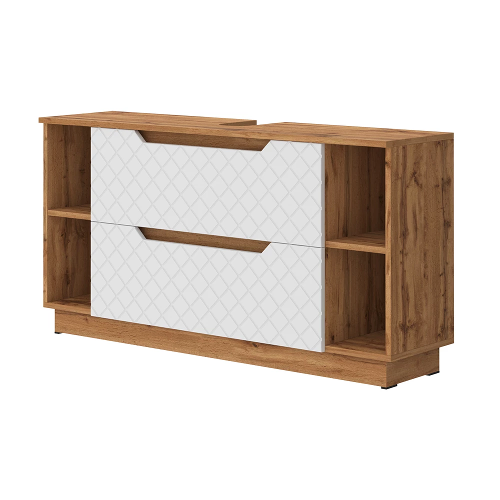 Meuble sous vasque simple en Blanc sur fond blanc