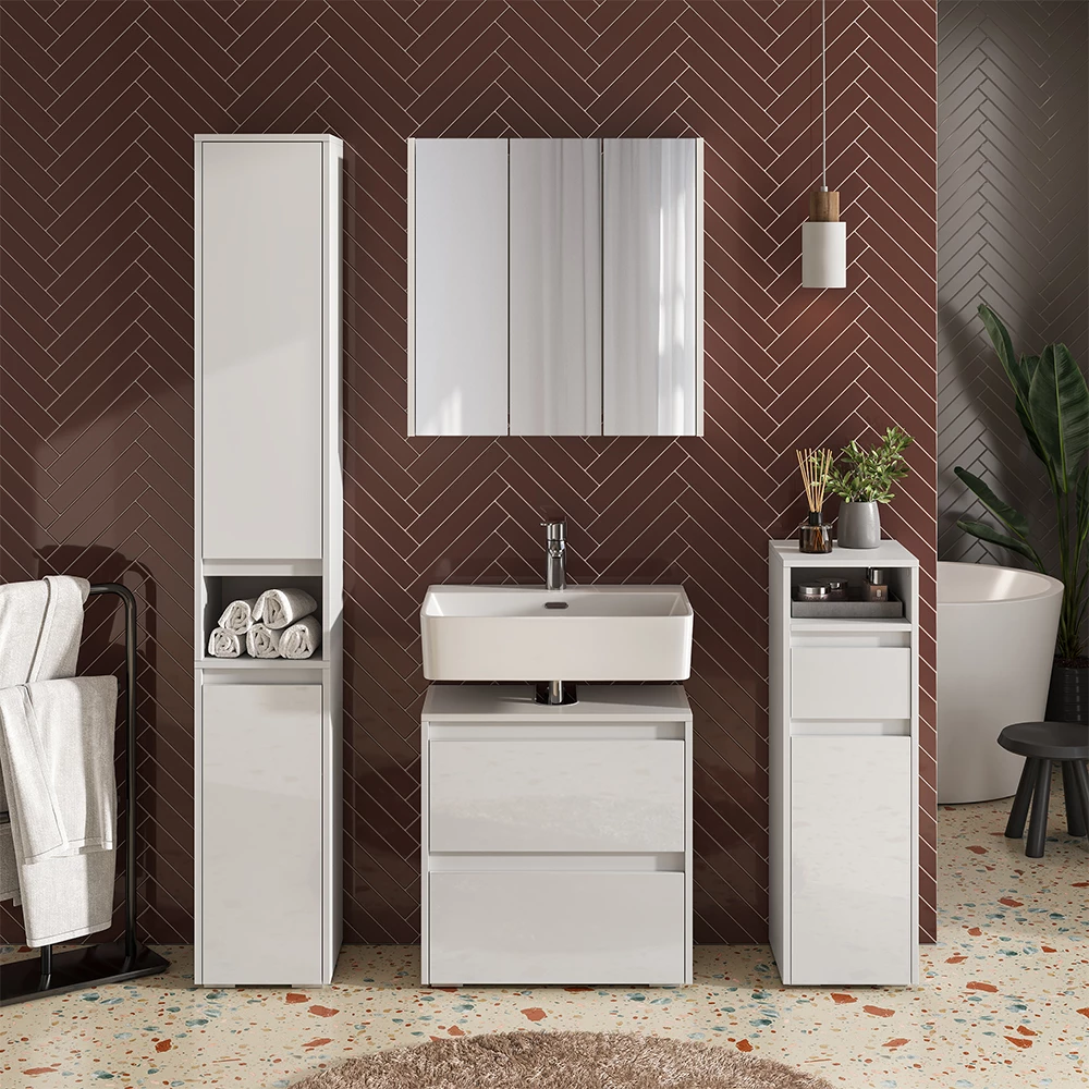 Set di mobili da bagno Majest Bianco 4 parti Vicco