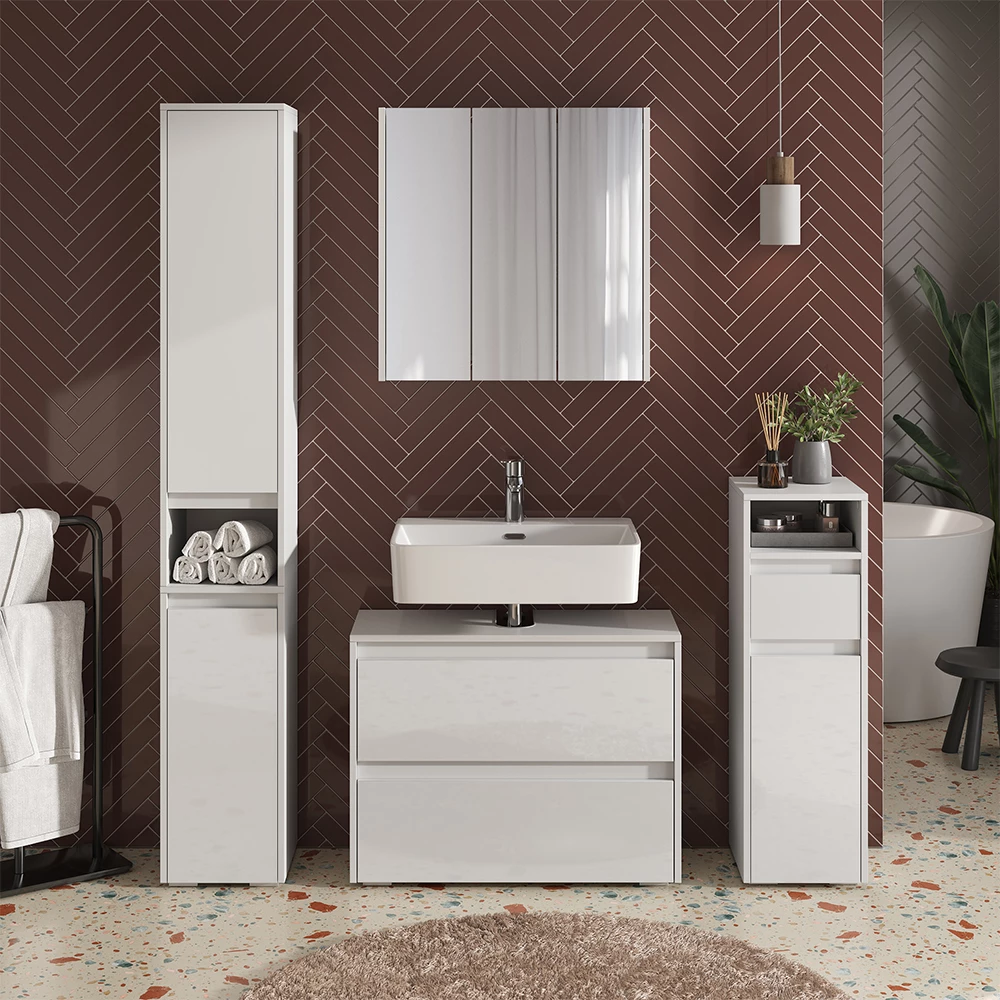 Set di mobili da bagno Majest Bianco 4 parti Vicco