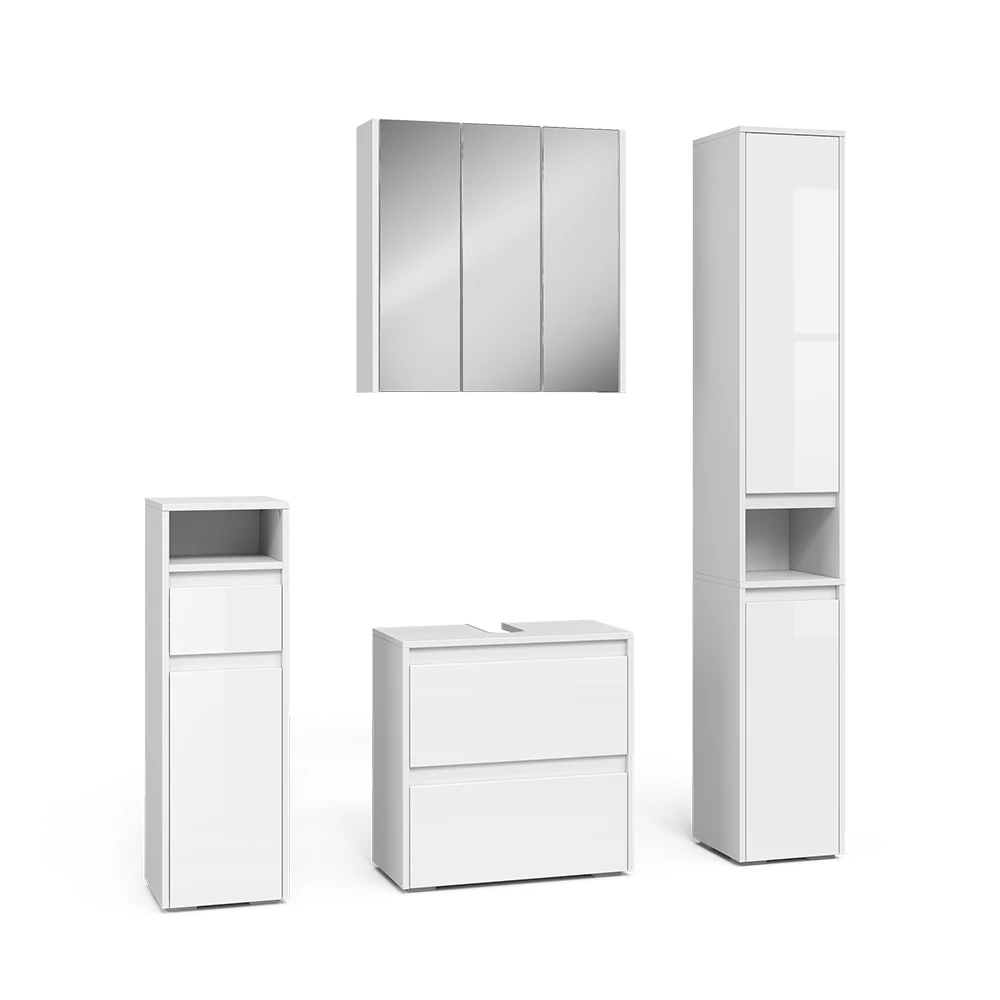 Set di mobili da bagno in Bianco su sfondo bianco