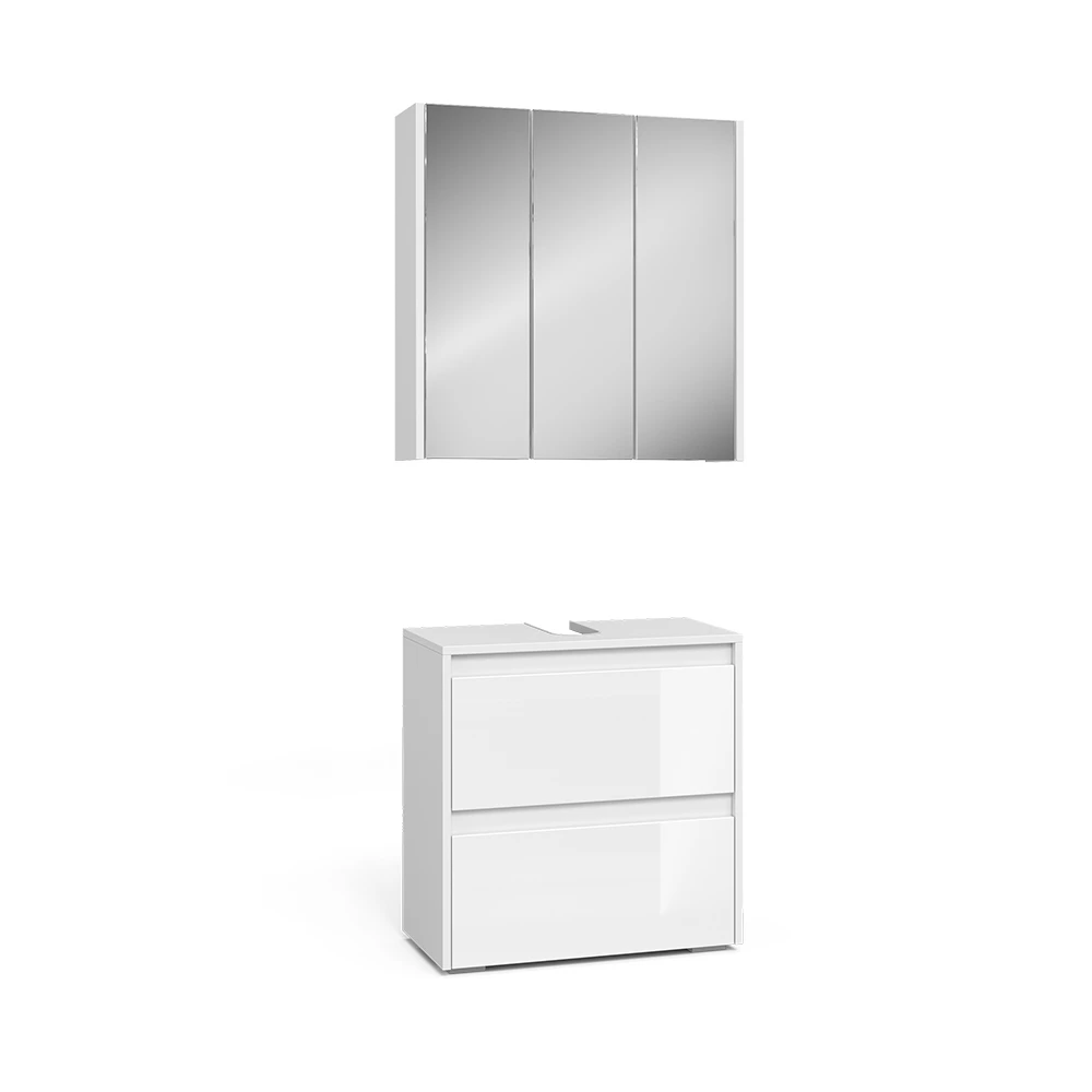 Set di mobili da bagno in Bianco su sfondo bianco