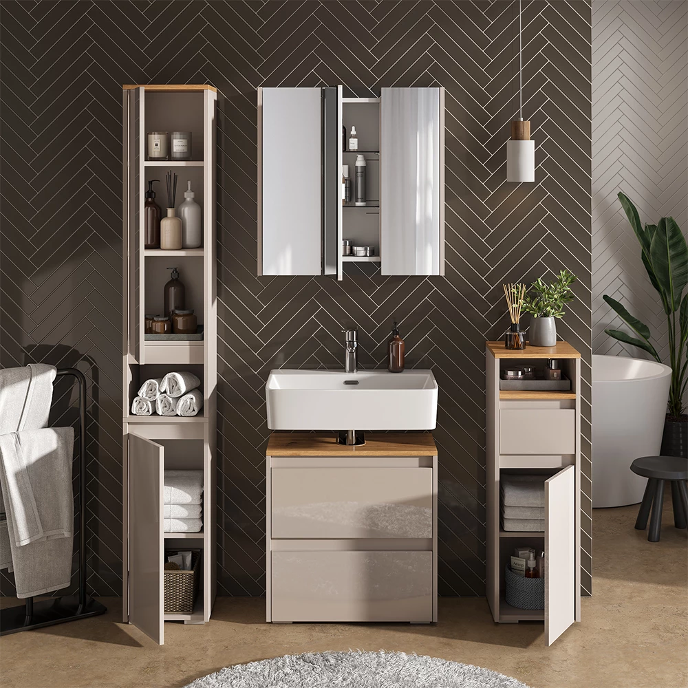 Close-up of Armadio per il bagno in Cachemire, showing design and surface details
