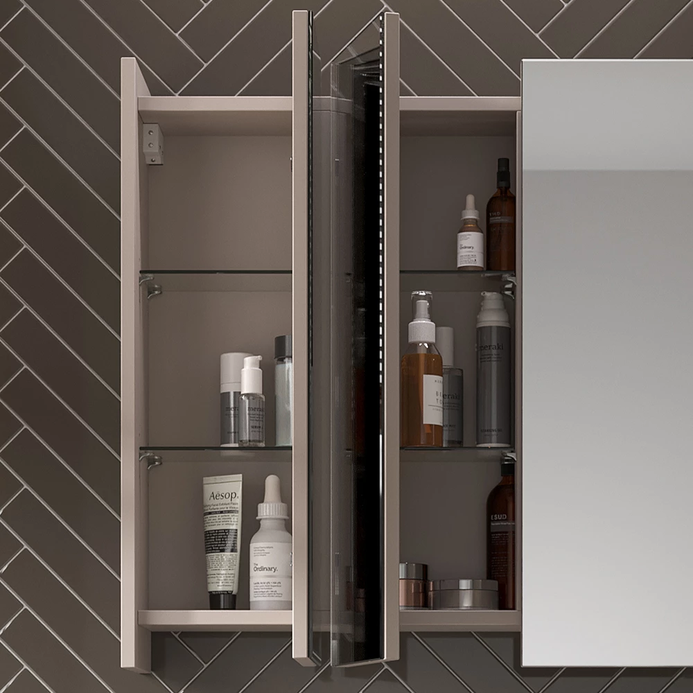 Close-up of Specchio contenitore bagno in Cachemire, showing texture/details