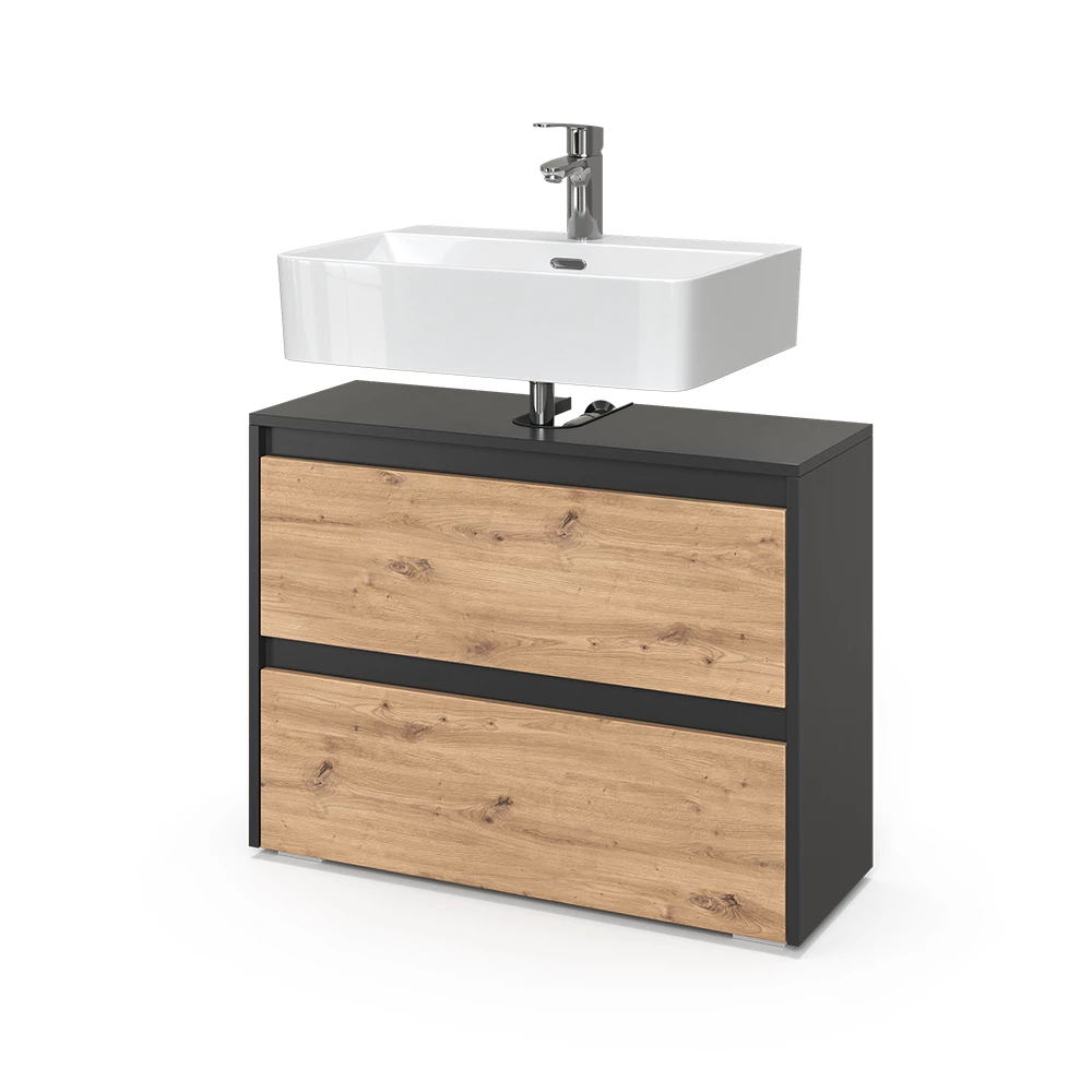 Mobile sottolavabo per bagno in Artigiano on white background with decorative elements