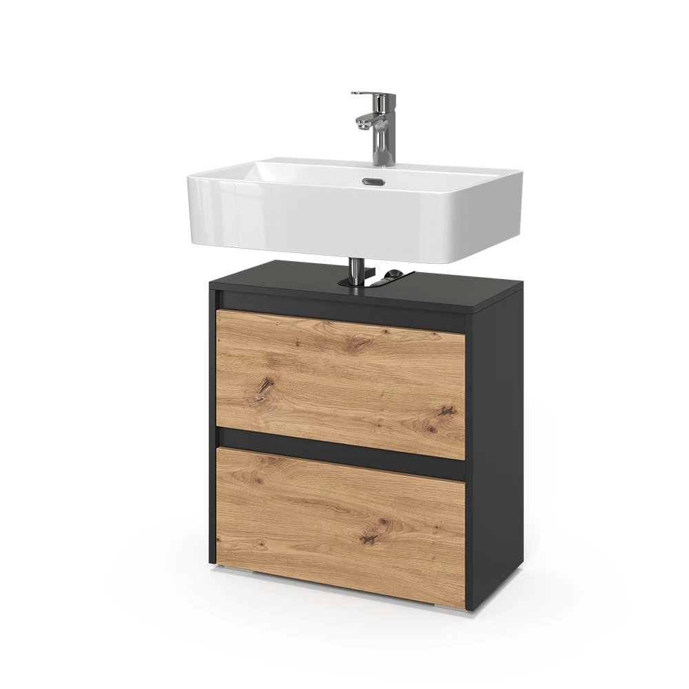 Mobile sottolavabo per bagno in Artigiano on white background with decorative elements