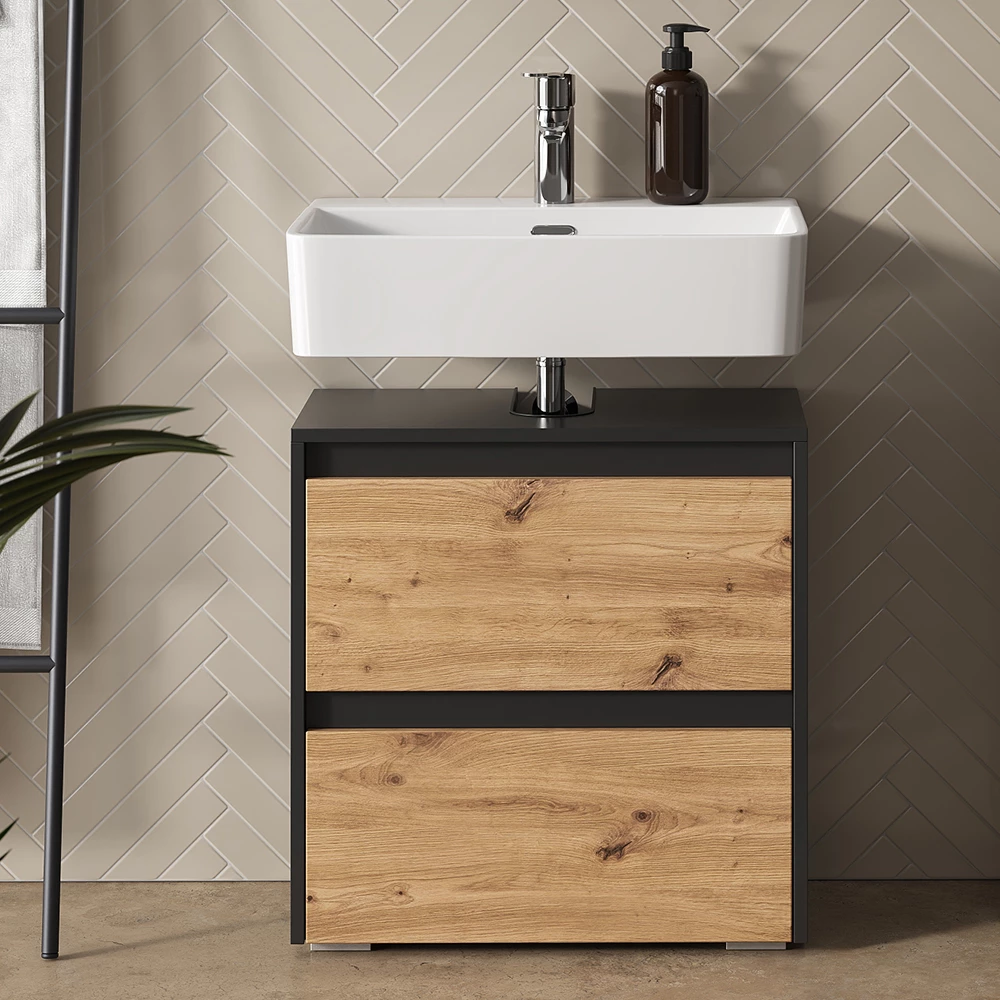 Mobile sottolavabo per bagno in Artigiano shown in ambient setting with decoration
