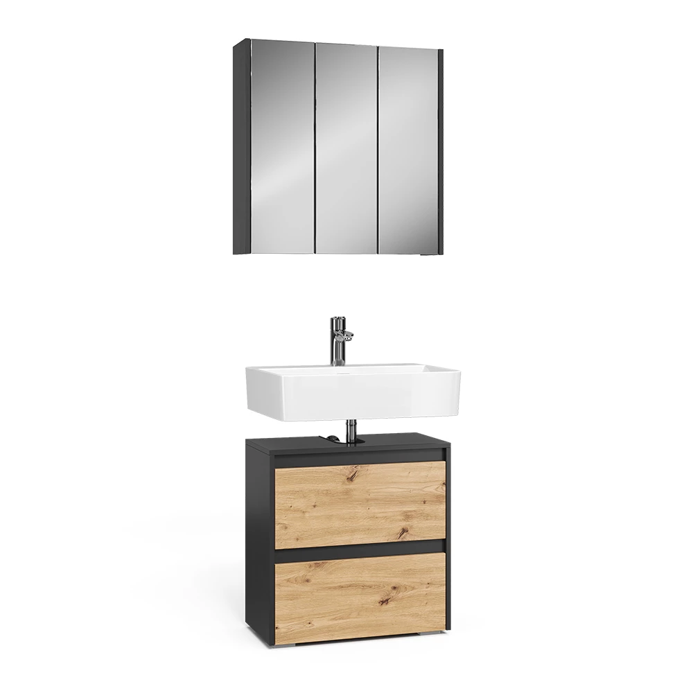 Set di mobili da bagno in Artigiano on white background with decorative elements