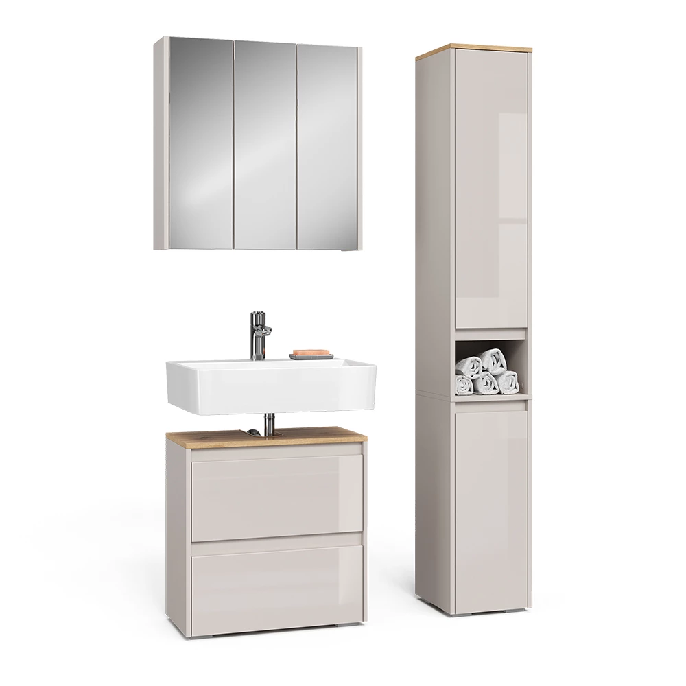 Set di mobili da bagno in Cachemire on white background with decorative elements
