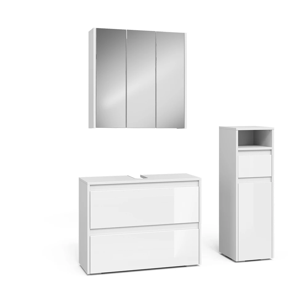 Set di mobili da bagno in Bianco lucido on white background