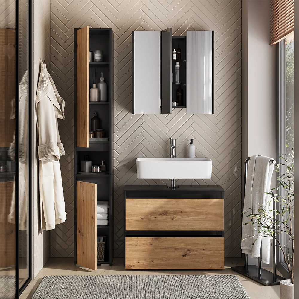Close-up of Set di mobili da bagno in Artigiano, showing design and surface details