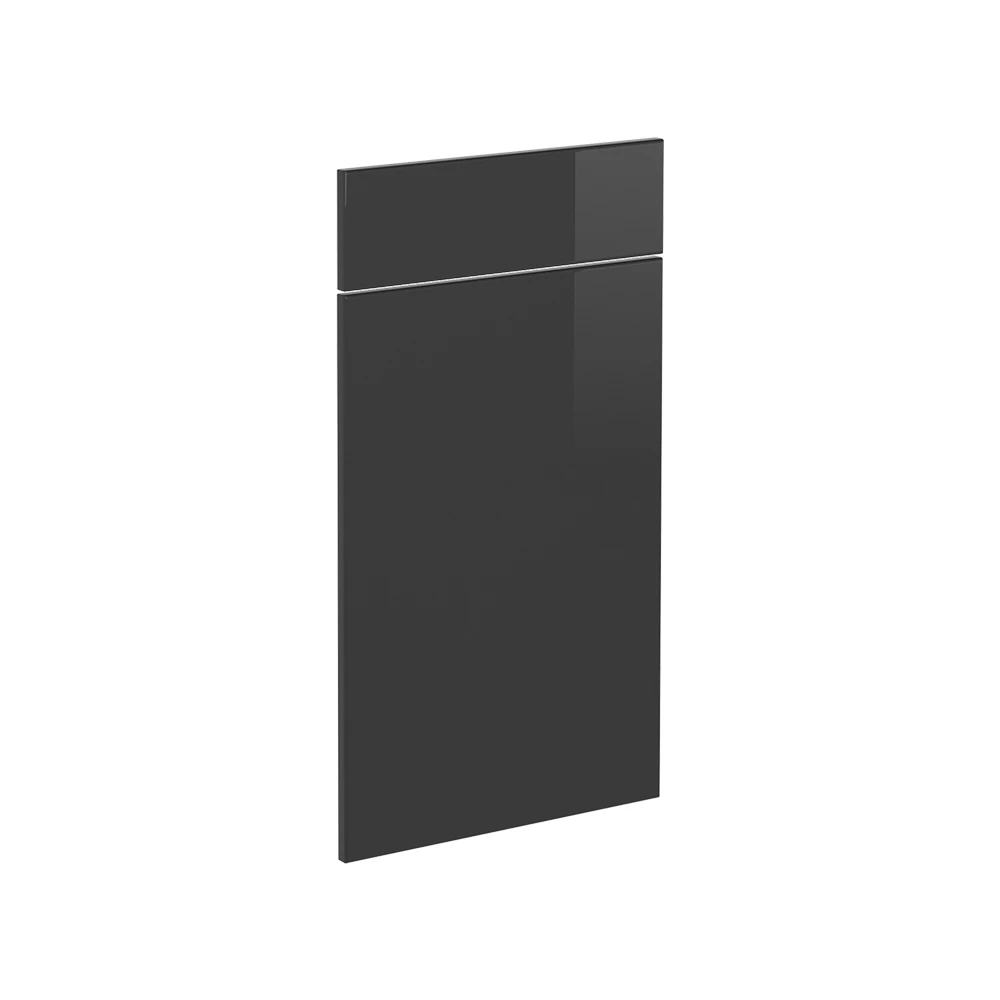 Façade de cuisine en Anthracite Haute brillance sur fond blanc