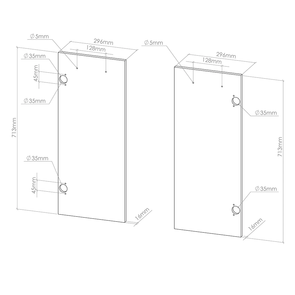 Frente de cocina en Roble dorado sobre fondo blanco