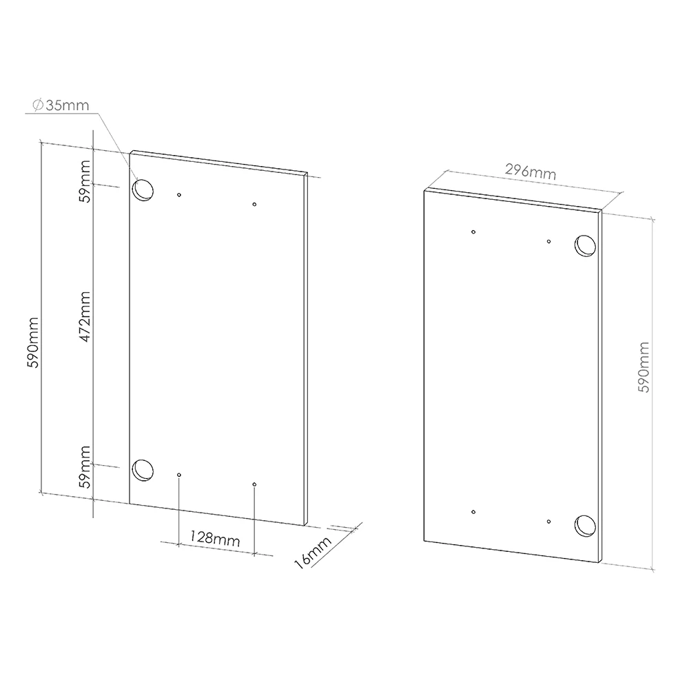 Küchenfront in Anthrazit Hochglanz auf weißem Hintergrund