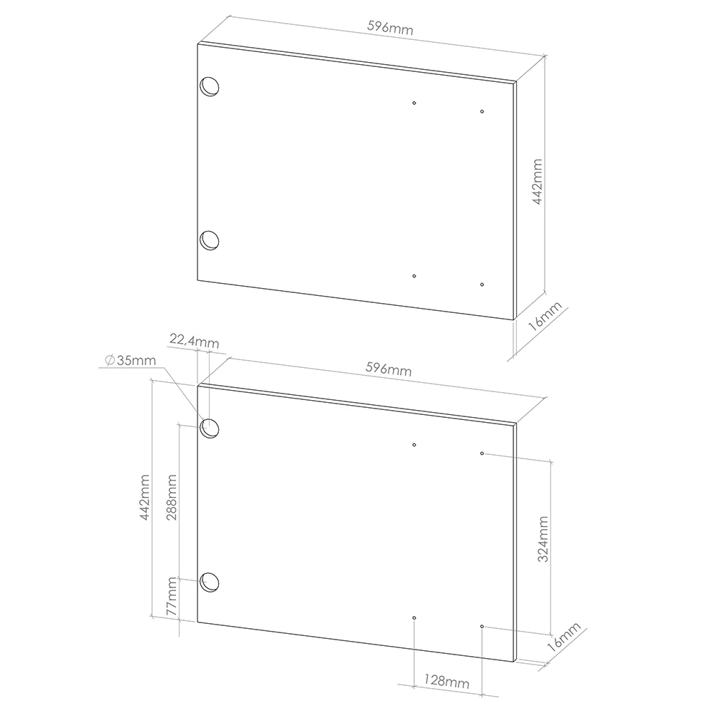Keukenfront in Wit Hoogglans on white background