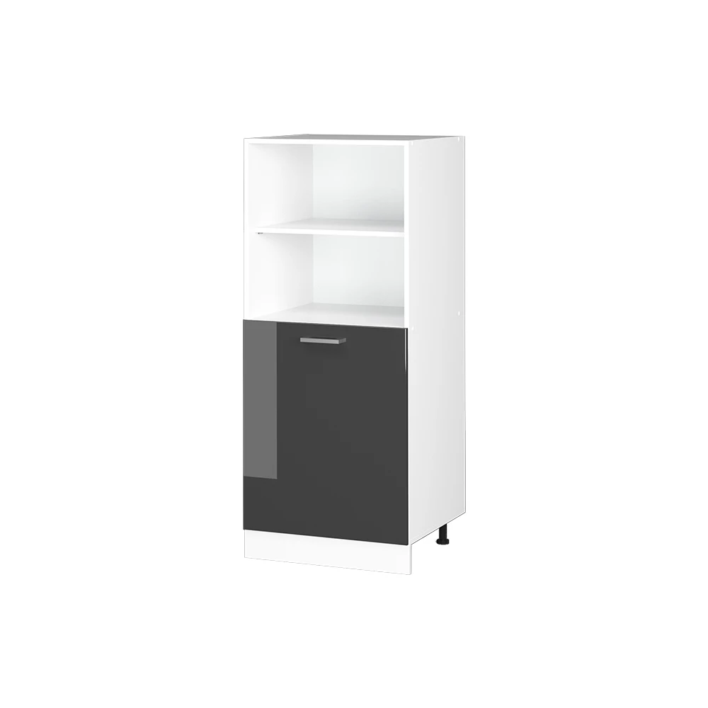 Keukenfront in Antraciet Hoogglans on white background with decorative elements