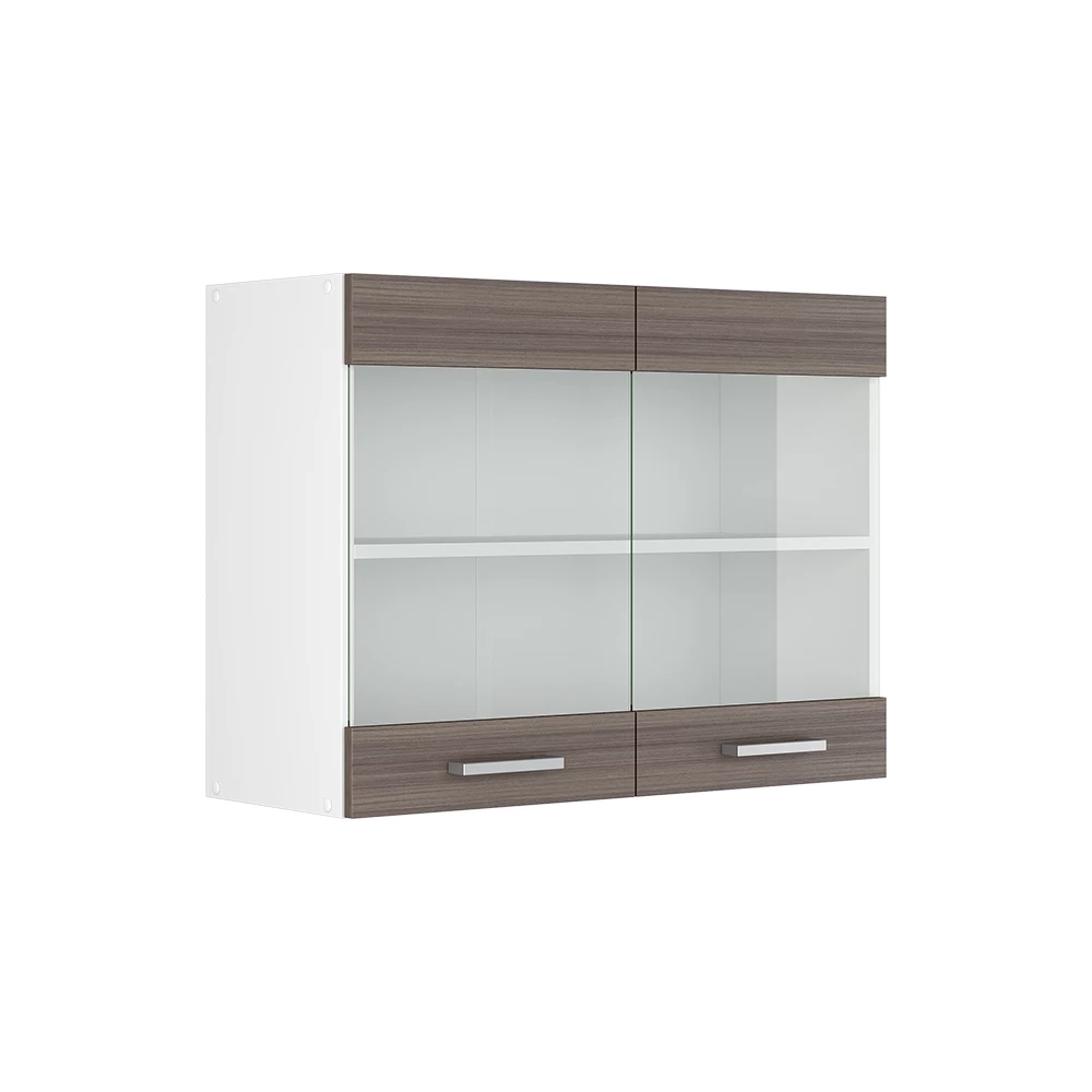 Frontale cucina in Grigio nobile on white background with decorative elements