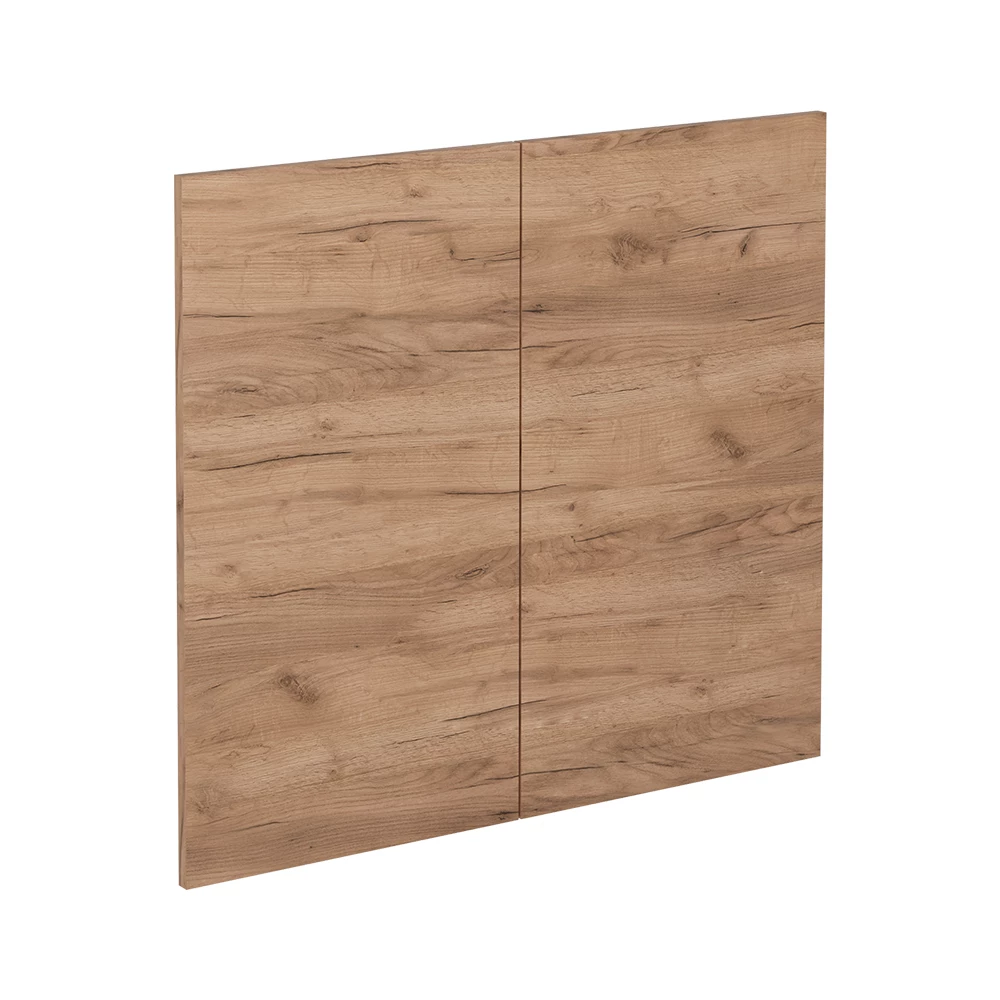 Frente de cocina en Roble dorado sobre fondo blanco