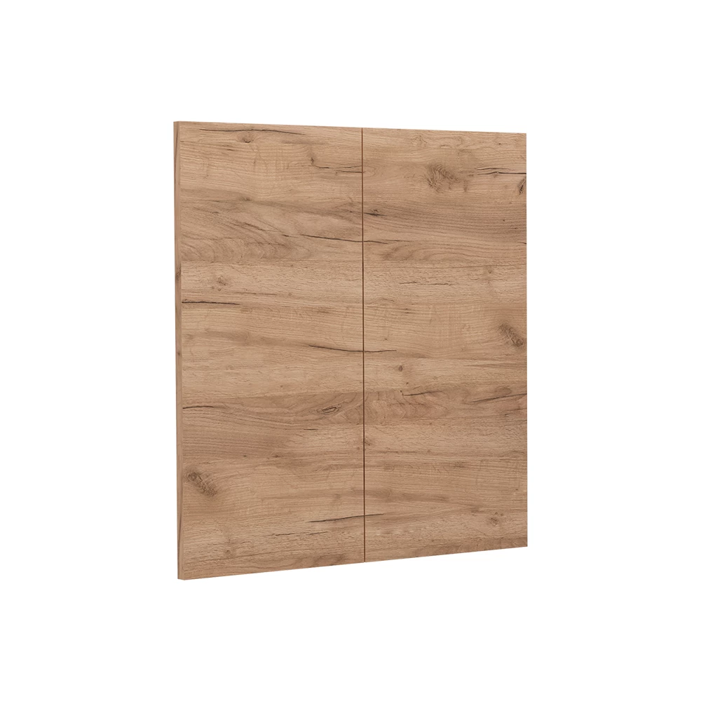 Frente de cocina en Roble dorado sobre fondo blanco