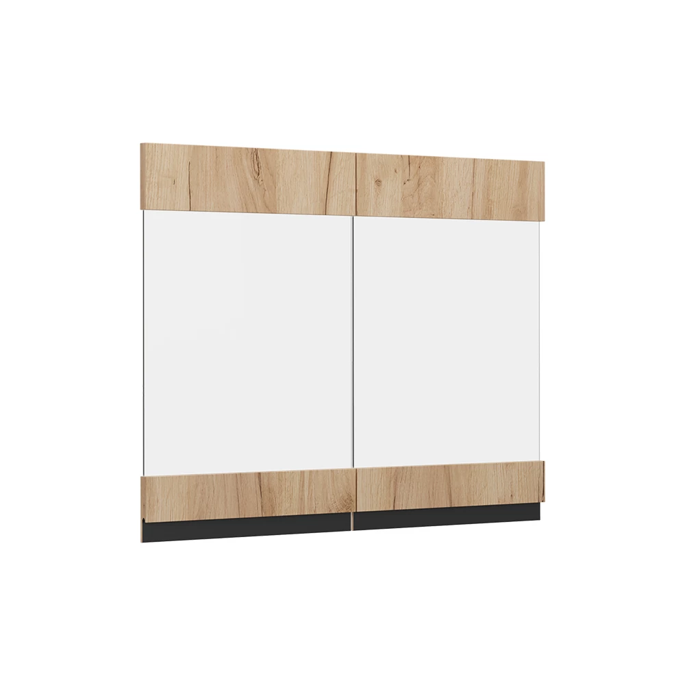 Küchenfront in Goldkraft Eiche auf weißem Hintergrund