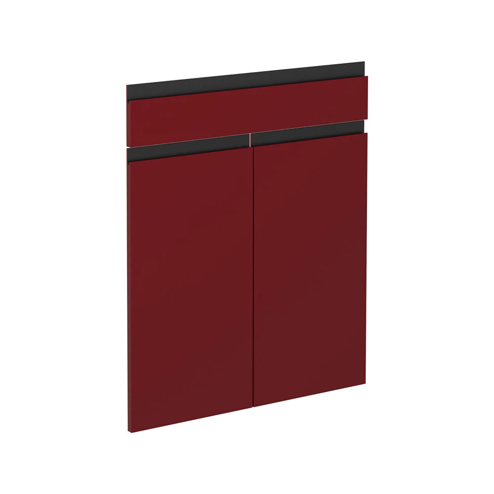 Façade de cuisine en Rouge sur fond blanc