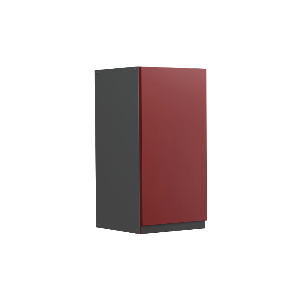 Frontale cucina in Rosso on white background with decorative elements