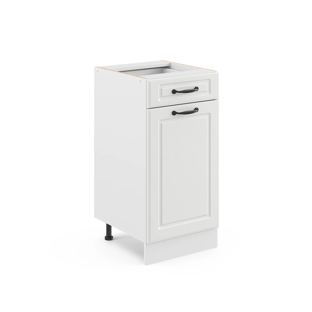 Keukenfront in Wit Landhuis on white background with decorative elements