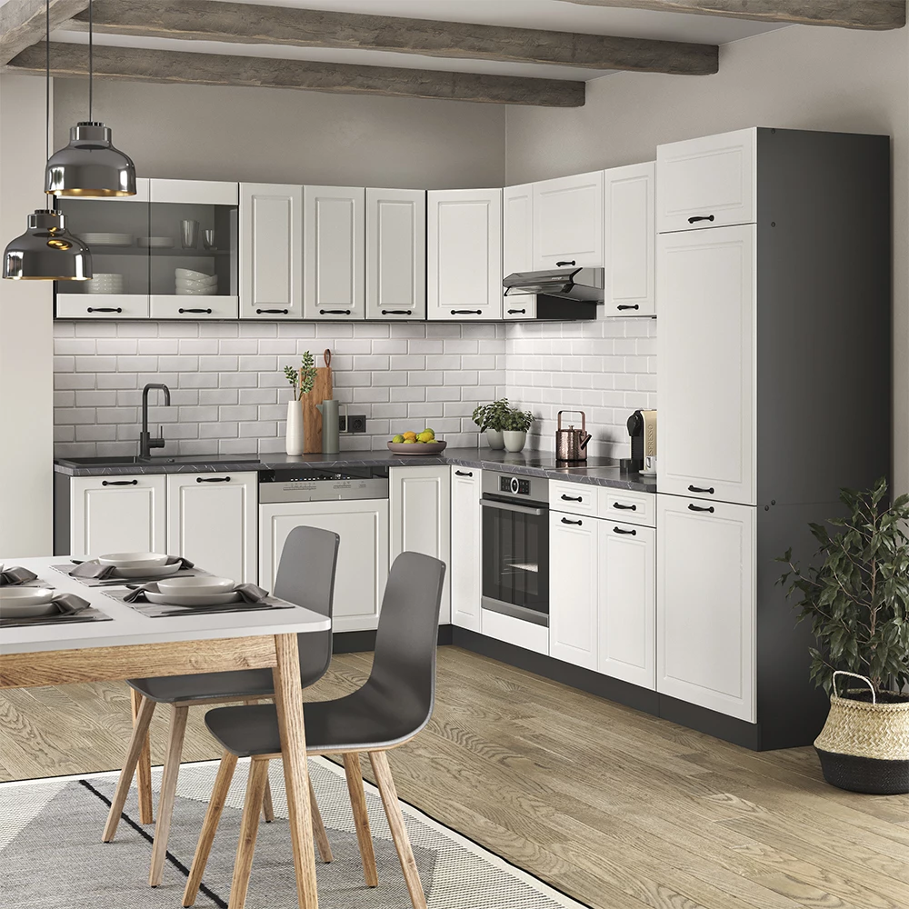 Keukenfront R-Line Wit Landhuis 59.6 x 11.2 cm meubelfront voor de ovenombouwkast Vicco