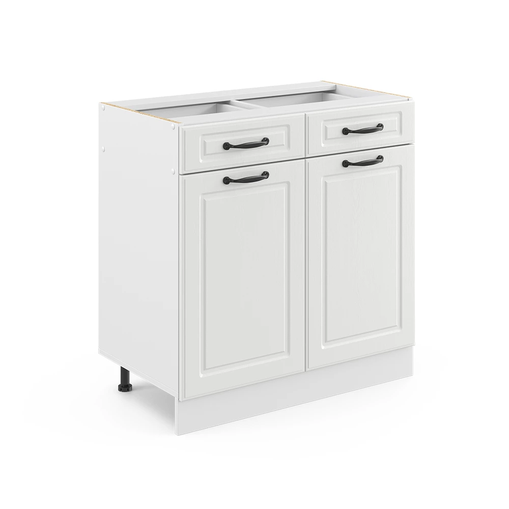 Keukenfront in Wit Landhuis on white background with decorative elements