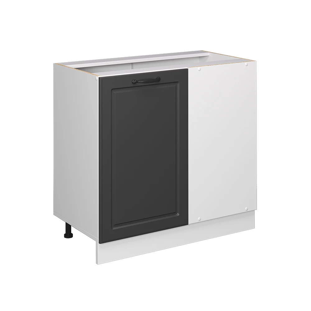 Façade de cuisine en Anthracite campagne sur fond blanc avec des éléments décoratifs