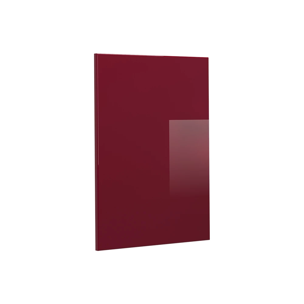 Küchenfront in Rot Hochglanz auf weißem Hintergrund