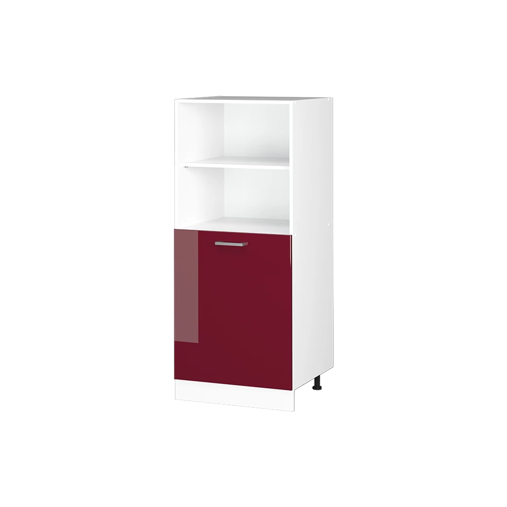 Keukenfront in Rode hoogglans on white background with decorative elements