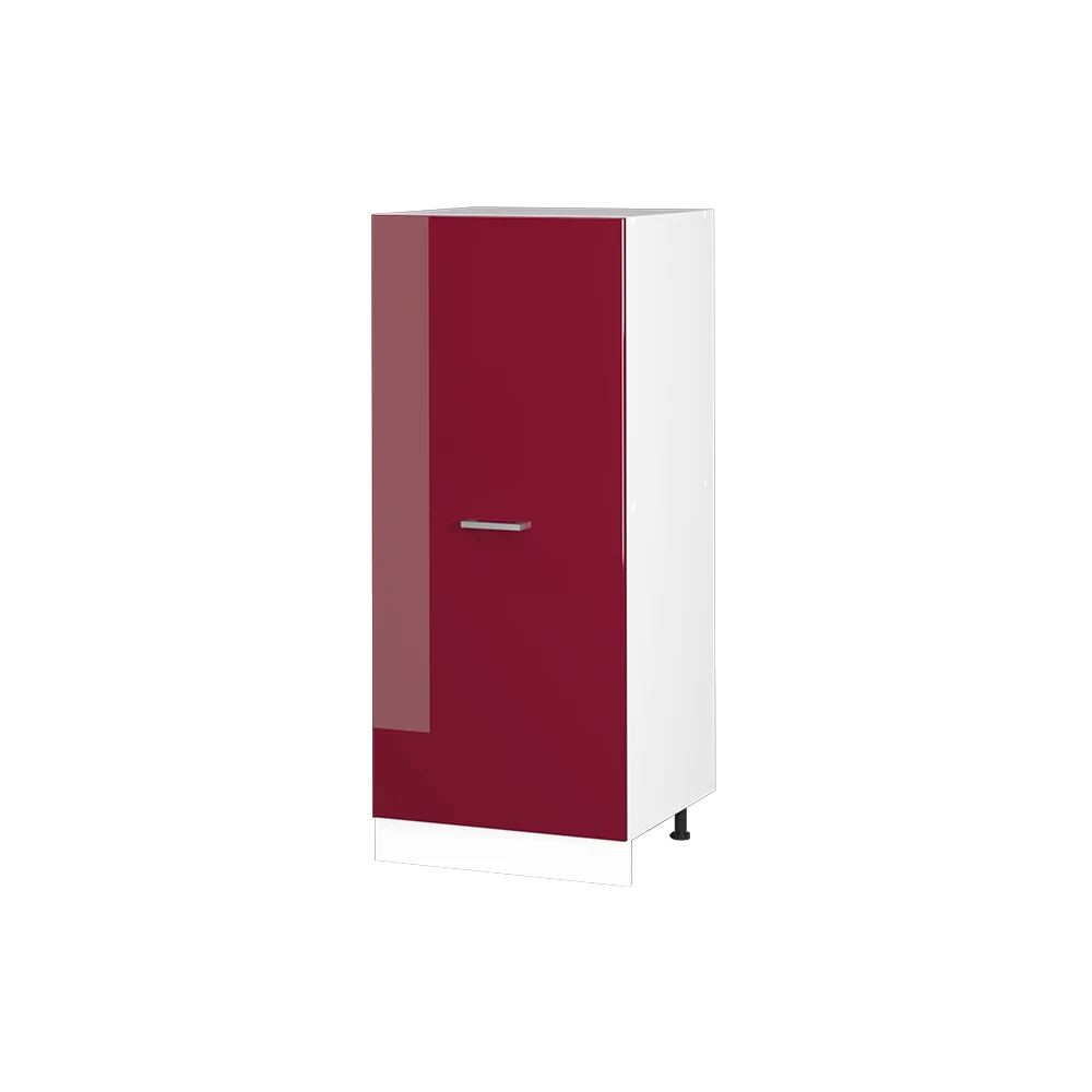 Keukenfront in Rode hoogglans on white background with decorative elements
