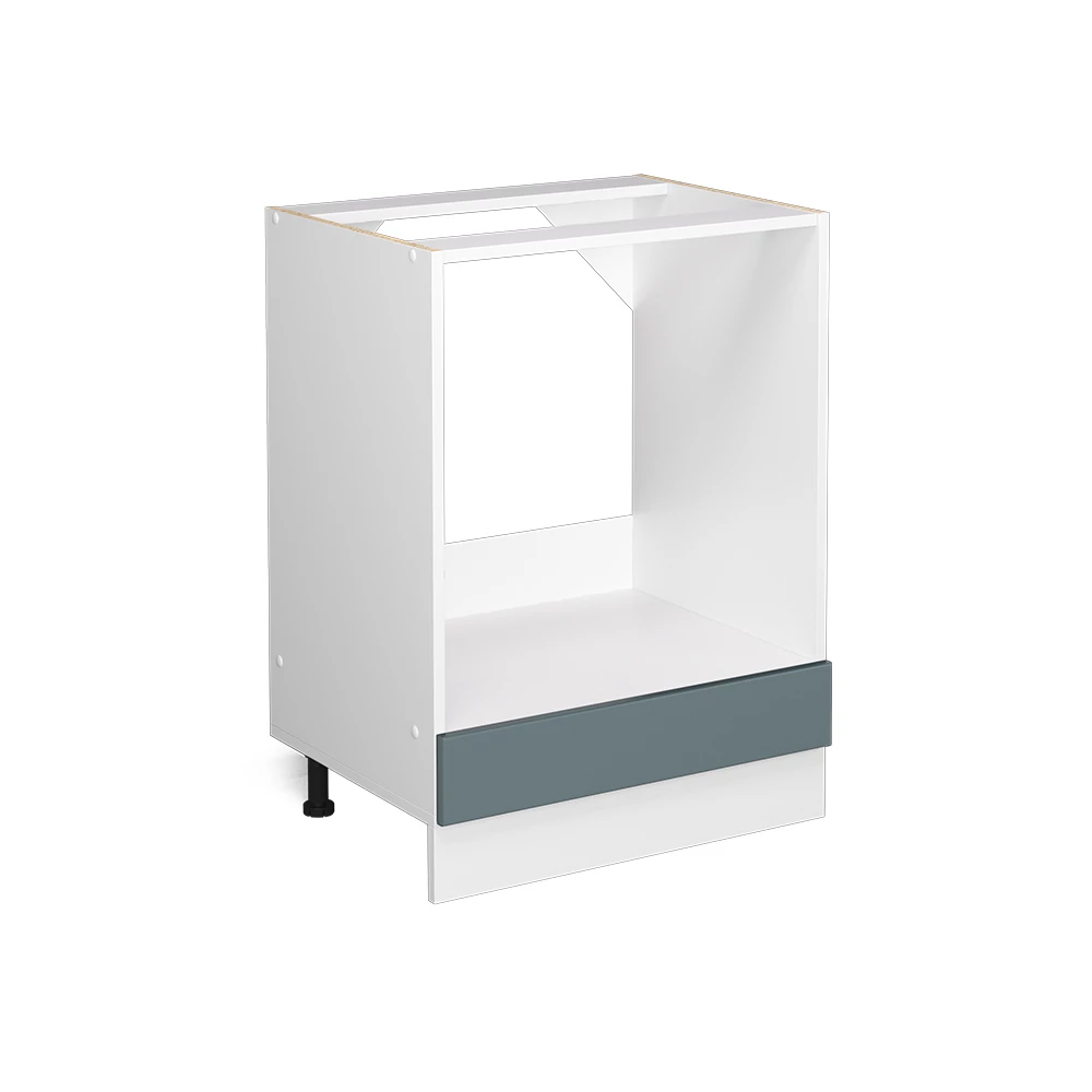 Keukenfront in Blauw-grijs on white background with decorative elements
