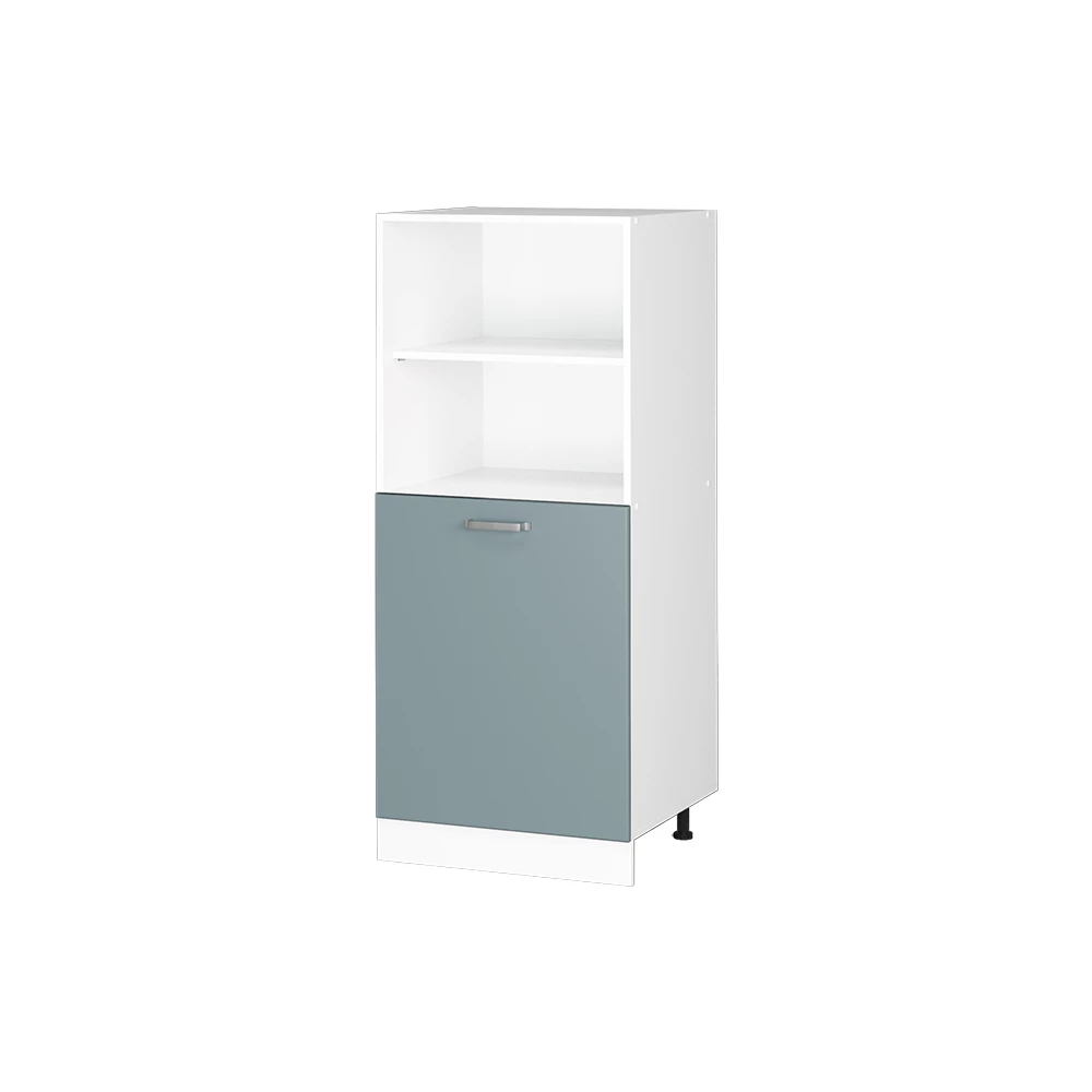 Keukenfront in Blauw-grijs on white background with decorative elements